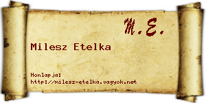 Milesz Etelka névjegykártya